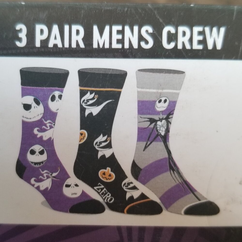 Disney Nightmare Before Christmas Crew Socks - 3 pack box set